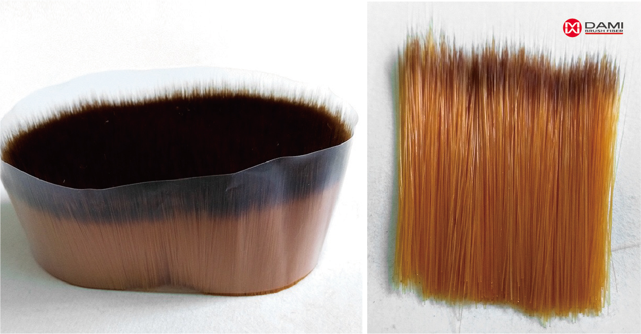 two-layered cosmetic brush bristle