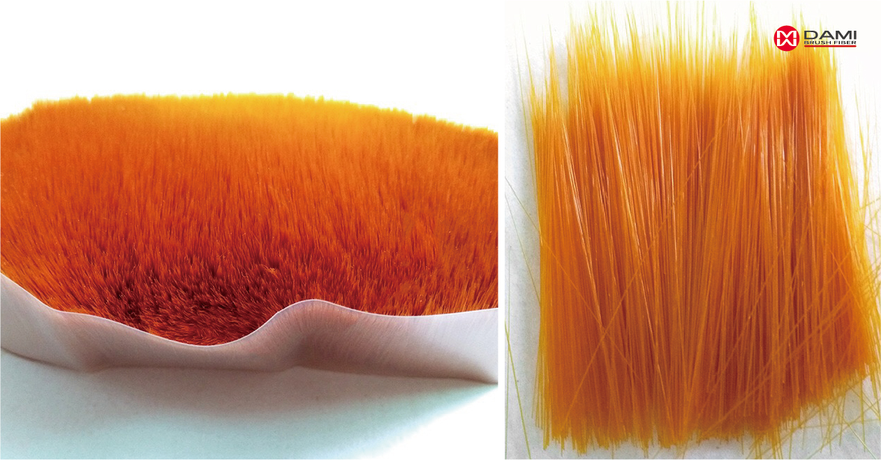 orange color cosmetic brush filament
