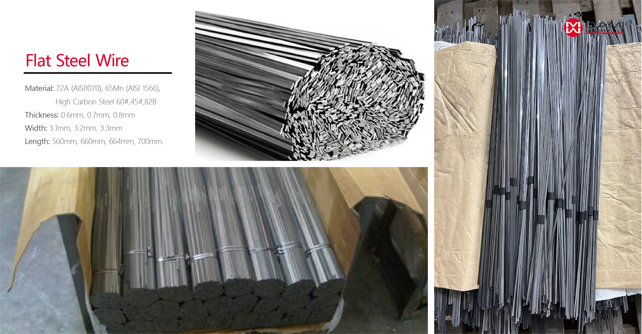 Flat Steel Wire for Street Road Side Sweeper Gutter Broom插图 Flat Steel Wire for Street Road Side Sweeper Gutter Broom插图