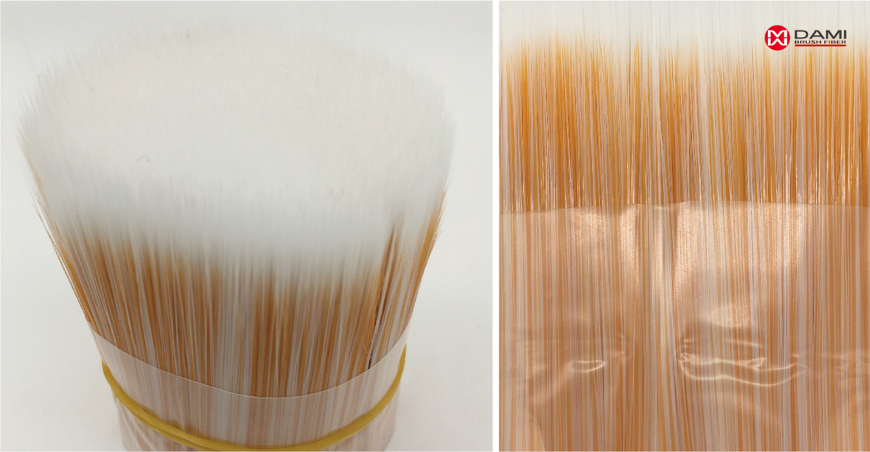 synthetic paint brush bristle White mixed Orange Tapered Bristle Paint Brush Filament插图