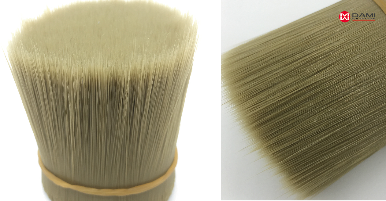 blonde tapered paint brush filament Dark Blonde PBT PET Solid Round Tapered Paint Brush Filament插图