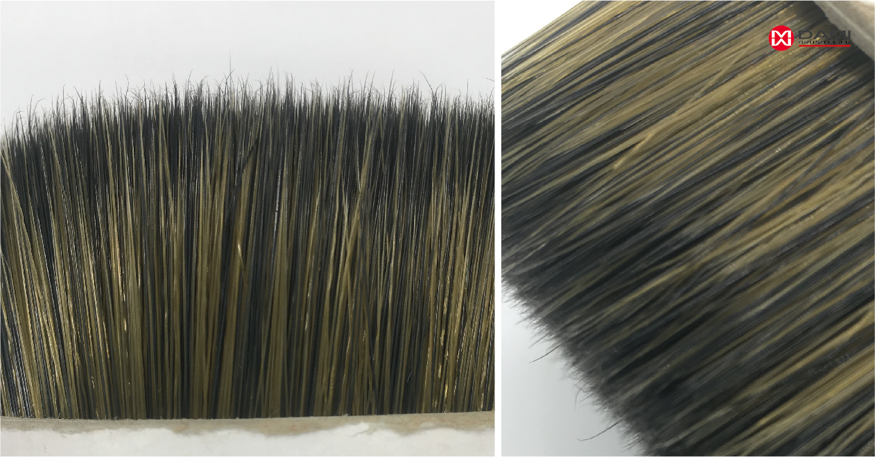 high imitation grey bristle filament Black mixed Golden Solid Tapered Paint Brush Filament插图