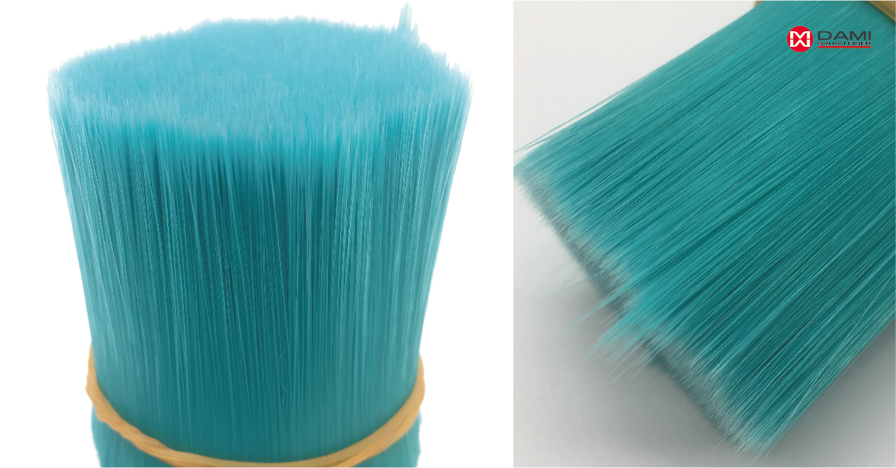 cyan color paint brush tapered bristle Cyan PBT PET Solid Tapered Bristle Paint Brush Filament插图