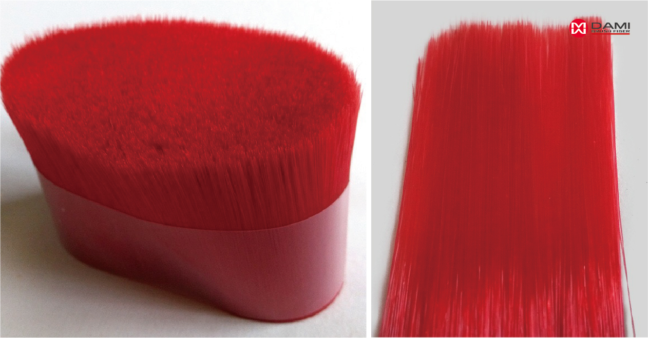 cosmetic brush bristle Bright Red PBT PET Nylon Tapered Bristle Filament插图