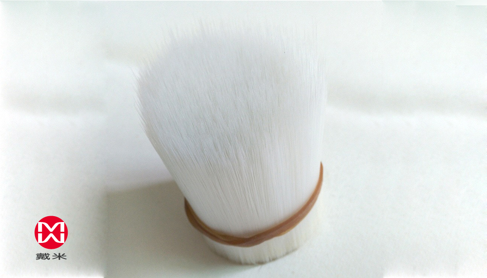 white color artist brush cosmetic brush bristle White Tapered PBT PET Nylon Bristle Artist Brush Filament插图