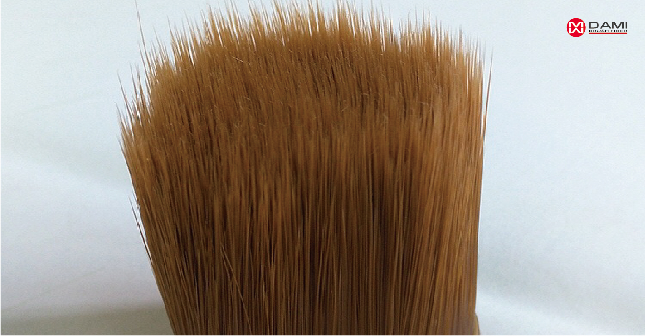 brown cosmetic brush bristle Brown Tapered PBT PET NYLON Make-up Brush Filament插图