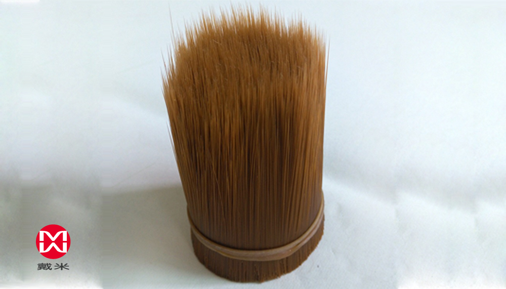 synthetic make-up brush filament Brown Tapered PBT PET NYLON Make-up Brush Filament插图1
