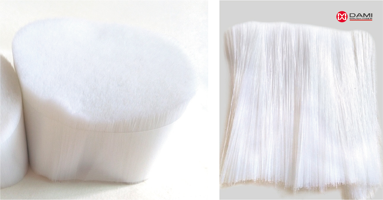 white color PBT tapered bristle for artist brush making White Nylon PBT PET Tapered Synthetic Artist Brush Filament插图