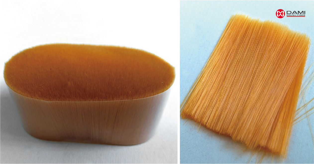 golden brown nylon tapered bristle Golden Brown Artificial PBT PET Nylon Tapered Filament插图