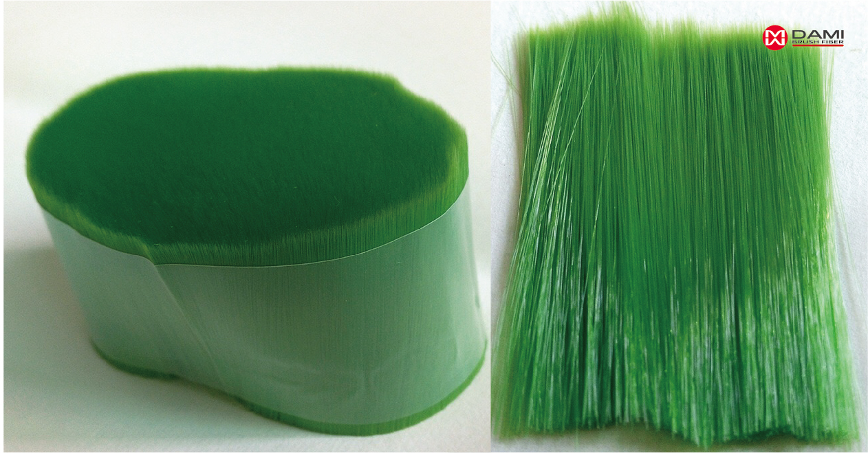 grass green artificial artist cosmetic brush filament Grass Green PBT Nylon PET Artificial Brush Filament插图