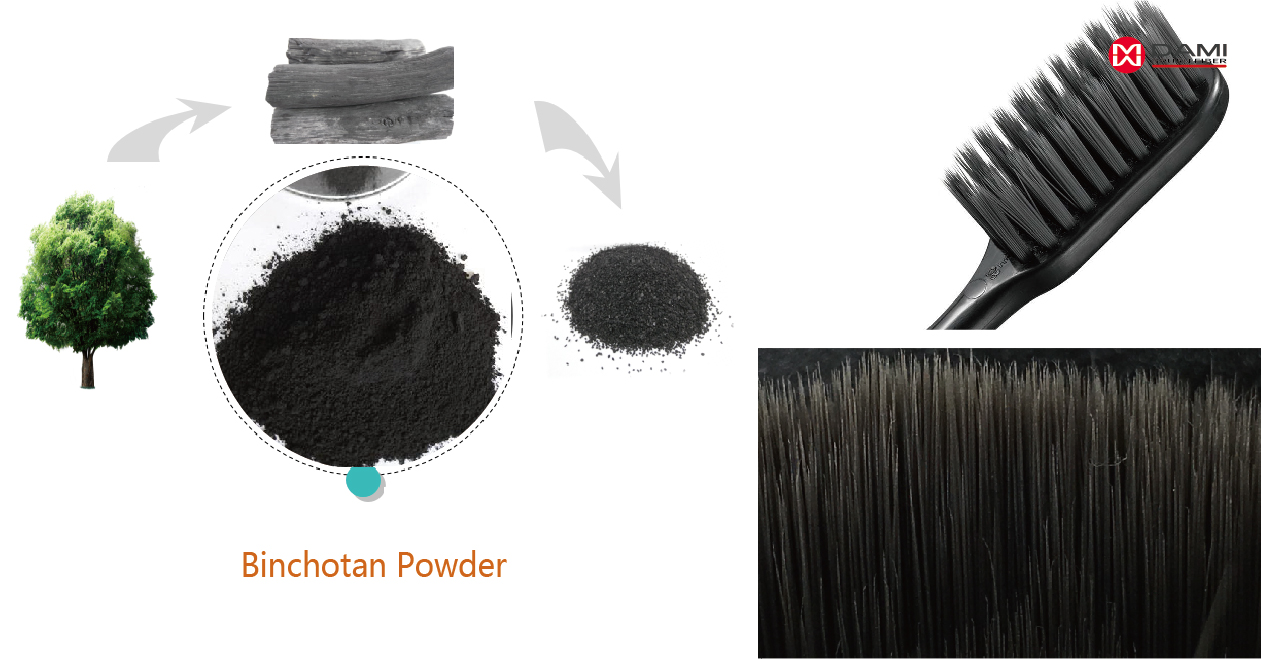 antibacterial binchoutan pbt tapered bristle filament for toothbrush manufacturing Antibacterial Binchoutan PBT Tapered Toothbrush Filament插图