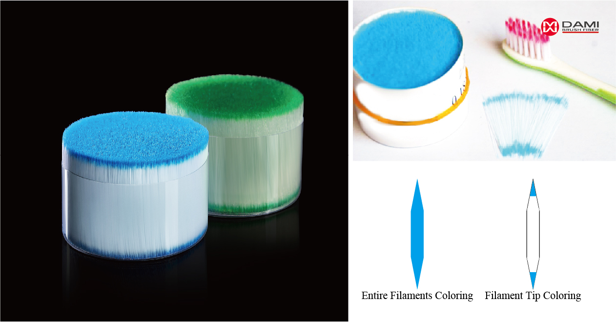 color tips filament for toothbrush manufacturing Color Tip Tapered PBT Toothbrush Bristle Filament插图